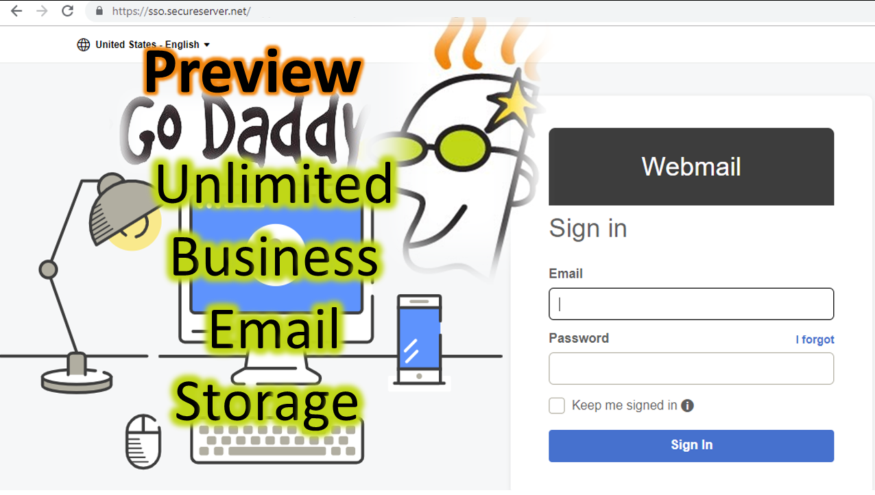 Preview dịch vụ Godaddy Unlimited Business Email Storage 